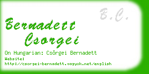 bernadett csorgei business card